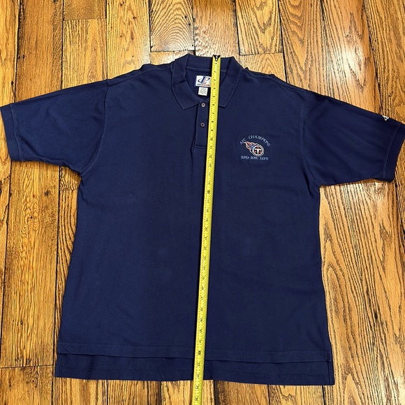 TITANS AFC CHAMPS SUPERBOWL XXXIV NAVY COTTON POLO WITH TITANS LOGO - Picture 4 of 6